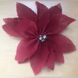 $1 Add On - Poinsettia Burlap Flower Decoration Folk